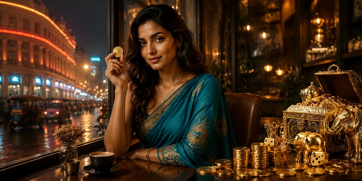 Teen Patti game table with cards and chips in casino